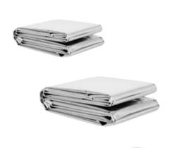 Manta térmico de emergência aluminizada cobertor militar - 2 unidades