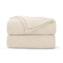 Manta Throw Blanket CozeCube Beige Cable Kit 100% acrílico 127x152cm