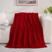 Manta Throw Blanket Puncuntex Red Fuzzy Jacquard Flannel 150x200cm Manta Throw Blanket Puncuntex Red Fuzzy Jacquard Flannel 150x200cm