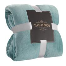 Manta Throw, lã de flanela TASTHROW, 50x70cm, verde azulado