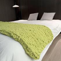 Manta Throw MocaDNG Chunky Knit Chenille 100x180cm verde