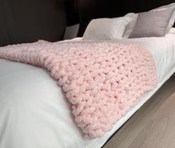 Manta Throw MocaDNG Chunky Knit Chenille 120x180cm rosa