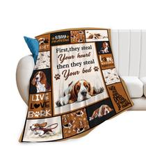 Manta Tijuboni Basset Hound de flanela ultramacia 125x100cm