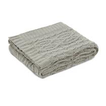 Manta Tricô Cobertor Sofá Cama Decoração 127x152 cm Bege - Loani