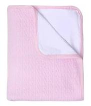 Manta Tricot Com Forro De Malha 95cm X 75cm Rosa