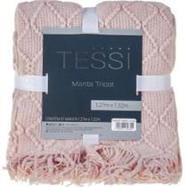 Manta Tricot Style Decorativa 127x152 Toque Super Macio Champagne