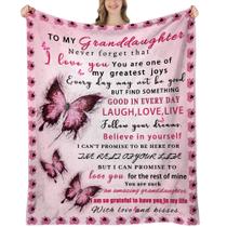 Manta UHANKRU para Nieta Rosa con Mariposas 150x125 cm