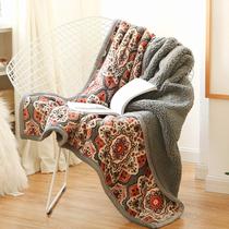 Manta UKELER Floral Sherpa para Cama King Size 230x275 cm Poliéster