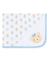 Manta Urso Marinheiro Branco e Azul Bebê Pingo Lelê