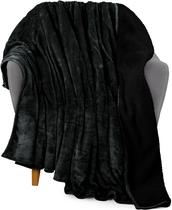 Manta Utopia Bedding Sherpa Throw Size preta 127x152cm