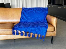Manta Xale Para Sofá 1,80 X 1,40 Tecido Jacquard com Franja - Decorame