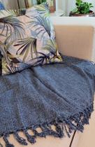 Manta Xale para sofá / cama 1,5x2,2m AZUL JEANS tear artesanal decorativa protetora