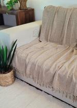 Manta Xale para sofá / cama 1,5x2,2m CARAMELO tear artesanal decorativa protetora - Entrefios