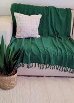 Manta Xale para sofá / cama 1,5x2,2m VERDE FOLHA tear artesanal decorativa protetora - Entrefios