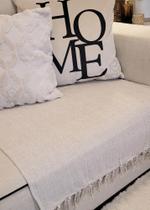 Manta Xale para sofá / cama 1,8x2,2m AREIA tear artesanal decorativa protetora