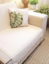 Manta Xale para sofá / cama 1,8x2,2m CRU tear artesanal Decorativa protetora - Entrefiosteares