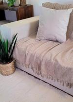 Manta Xale para sofá e cama 2,70x2,20m CARAMELO tear artesanal decorativa protetora gigante