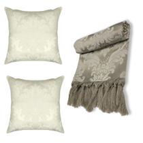 Manta Xale para Sofá Jacquard Medalhão Grande Com 2 Capas Varias Cores