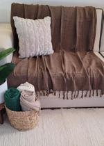 Manta Xale sofá e cama 2,70x2,20m CASTOR tear artesanal decorativa protetora - Entrefios