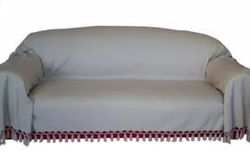 Manta Xale Sofa Gigante Jacquard Mesclado Bege Marfim 2,80x1,80