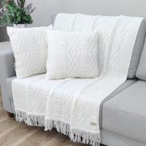 Manta Xale Tricot para Sofa 150x90cm +2 Capa de Almofada C5 - USUFRUTO