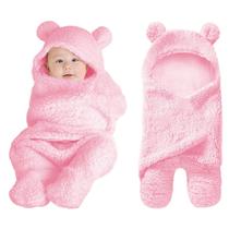 Manta XMWEALTHY para Envolver de Peluche 61x28x3 cm con Capucha Rosa