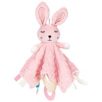 Manta ZIGJOY Conejito Rosado Suave para Bebé 27x27 cm