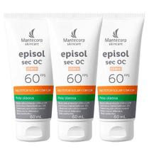 Mantecorp Episol Sec Oc Kit com 3 Unidades Protetor Solar Facial FPS60 Claro 60ml Mantecorp Episol Sec Oc Kit com 3 Unidades Protetor Solar Facial FPS60 Claro 60ml