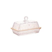 Mantegueira cristal ecolog petra martelado fio dourado 17x10,5x10cm