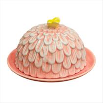 Mantegueira Decorativa Flor Rosa Mini Cupula Dolomita 17cm Mantegueira Decorativa Flor Rosa Mini Cupula Dolomita 17cm