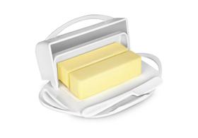Manteiga Butterie Flip-Top com tampa e faca, 8 onças, branca Manteiga Butterie Flip-Top com tampa e faca, 8 onças, branca