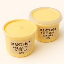 Manteiga De Leite 100% Pura Com Sal - 2 Potes Com 500g