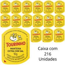 Manteiga Extra Com Sal Tourinho Em Sachê Blister De 10g Caixa Com 216 Unidades Para Hotel e Pousada