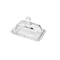 Manteigueira 14 cm de cristal transparente com tampa Pearl Wolff - 26755