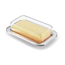 Manteigueira Aço Inox Com Tampa Porta Manteiga Retangular