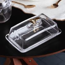 Manteigueira Com Tampa Birds Pássaro 18X10Cm Cristal Grosso Manteigueira Com Tampa Birds Pássaro 18X10Cm Cristal Grosso