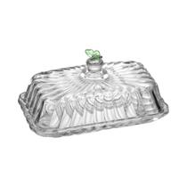 Manteigueira Cristal Tampa Domo Borboleta 3D Sortida 18cm Manteigueira Cristal Tampa Domo Borboleta 3D Sortida 18cm
