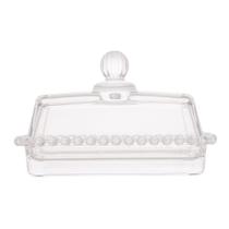 Manteigueira De Cristal Com Tampa Pearl Transparente 10,6cm X 10,6cm X 17,1cm - Wolff