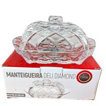 Manteigueira de Cristal Retangular Com Tampa Porta Manteiga Lyor Manteiga inteira