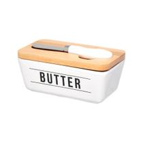 Manteigueira De Porcelana Com Espátula Manhattan 400 ml