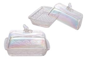 Manteigueira De Vidro Bee Rainbow Colmeia 15 Cm Hauskraft