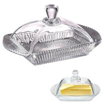 Manteigueira De Vidro Com Tampa Porta Manteiga Retangular Ideal Para Sua Mesa