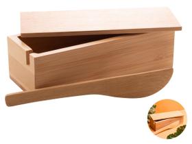 Manteigueira Em Bambu C/ Espátula Design Suave E Naturalista