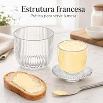 Manteigueira Francesa Graffiato De Vidro Transparente 11cm - Hauskraft