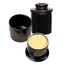 Manteigueira Francesa Manhattan Porcelana Preta Porta Manteiga Hauskraft