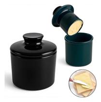 Manteigueira Francesa Manhattan Porcelana Preta Premium