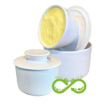 Manteigueira Francesa Porcelana Branca de Segunda Linha com Pequenos defeitos