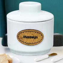Manteigueira Francesa Porcelana Capacidade de 250 Gramas Manteiga Sempre Macia - Sweet Home