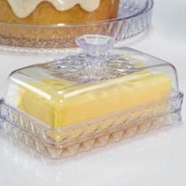 Manteigueira Glamour Porta Manteiga com Tampa Cristal Acrílico Incolor Plasútil