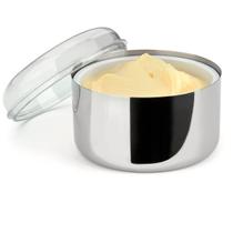 Manteigueira Inox Multiuso Porta Margarina Condimentos Tempero Patês Farinheiro Cereal Mel Aveia Granola Geleia Molhos